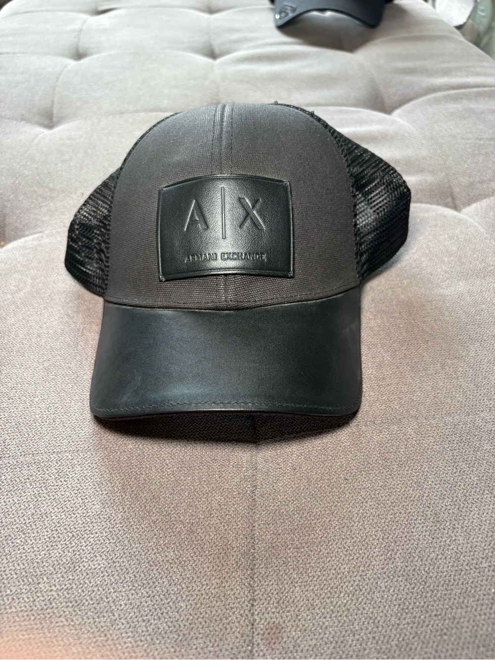 Armani Exchange Black Trucker Cap